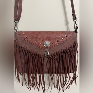 NEW Brown Fringe Crossbody Bag
